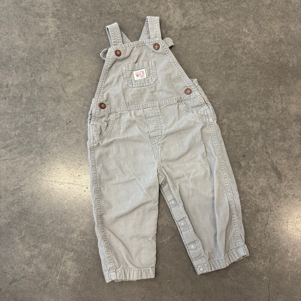 Vintage Y2K Carter's Youth Corduroy Grey Overall Bibs Jumpsuit 18 Months